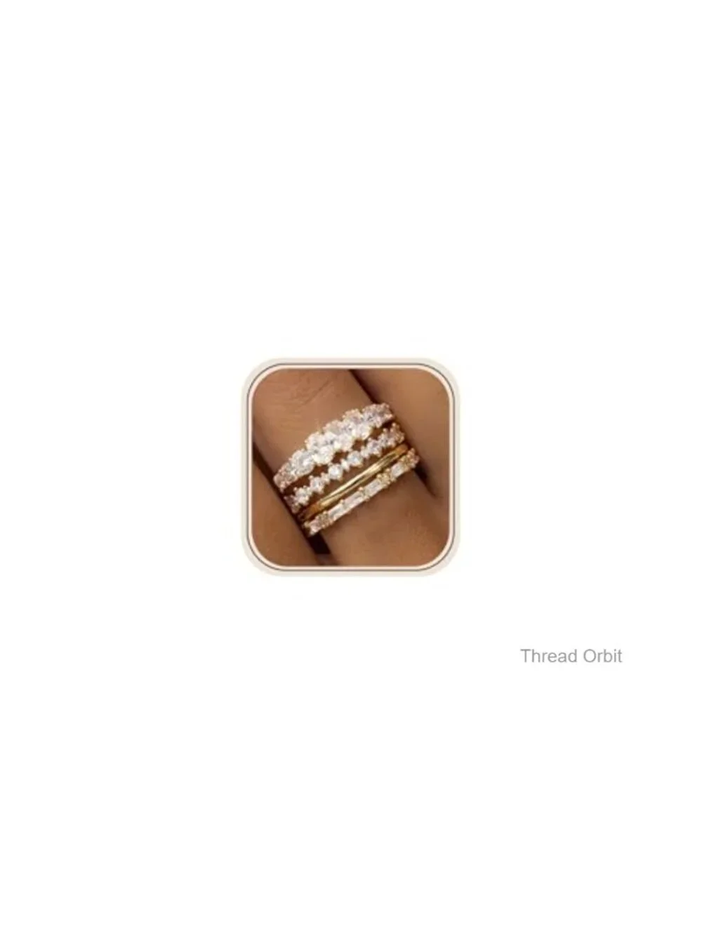 Stackable Gold Plated Cubic Zirconia Wedding Band Ring Set Non Tarnish